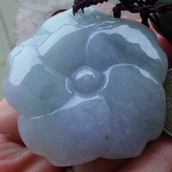Certified Green Lavender 100% Natural A Jade jadeite pendant Orchid Flower 花开富贵 - Picture 5 of 9